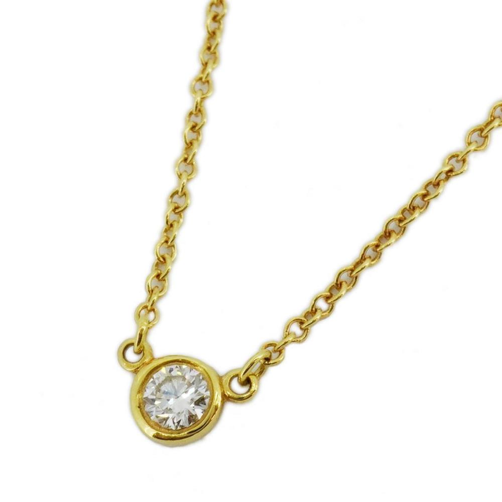Tiffany & Co. Yellow Gold Necklace with Clear Round Stone